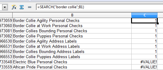 Finding products in Calc Finding products in Calc