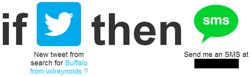 ifttt Twitter Search to SMS - I'm now stalking you, Wil